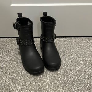 Hunter Refined Stud Biker Rain Boots